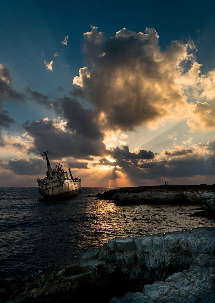 Cyprus shipwreck at Sea Caves