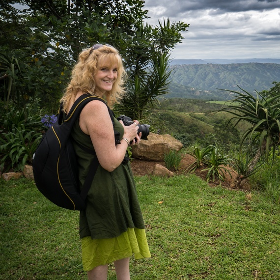 Ally with her best camera bag for travel photography