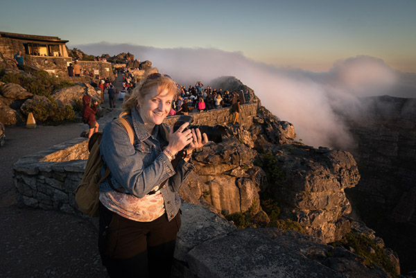 Ally on Table Mountain at Sunset