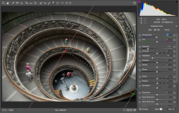 after adjustment gradient in raw vatican staircase