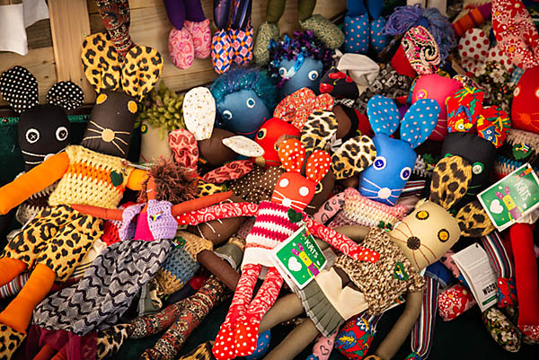 fabric dolls at woza moya craft shop