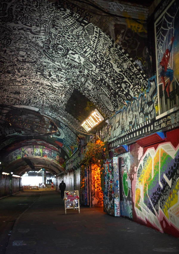 The Vaults, Leake Street, London where you can safely photograph a secret place