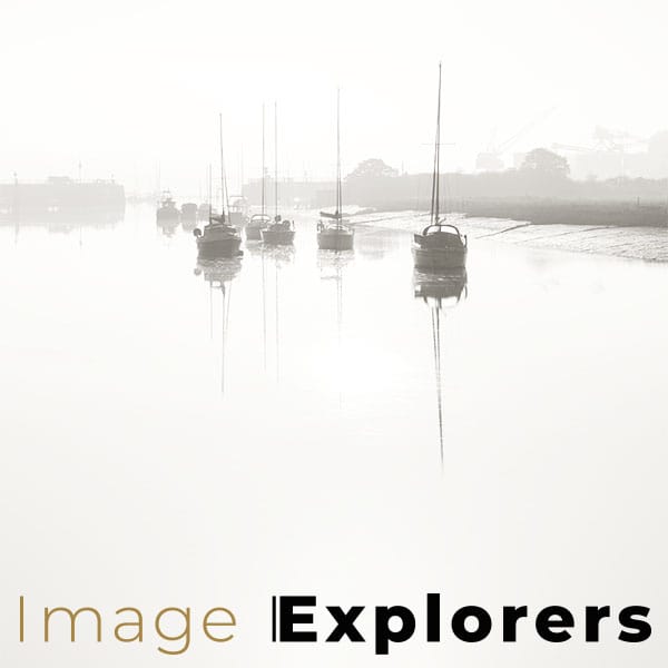 Photographing reflections in Wivenhoe essex mist