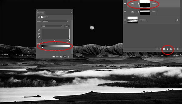 select sky and add adjustment layer to darken sky