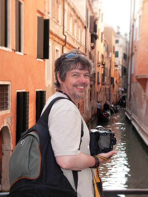 tim with crumpler in Venice