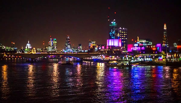 view from Thames to London city Night photography