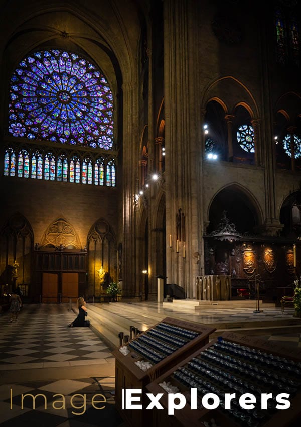 Notre Dame worshiper inside