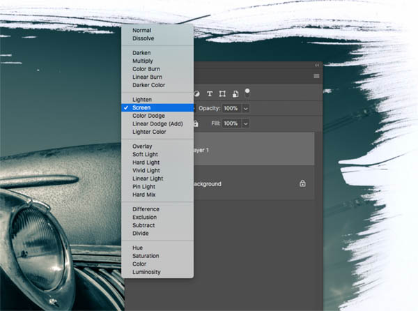 set layer to screen for Cyanotype photo emultion look