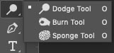 dodge and burn tools in photoshop