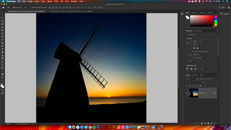 Windmill silhouette sunset how to image